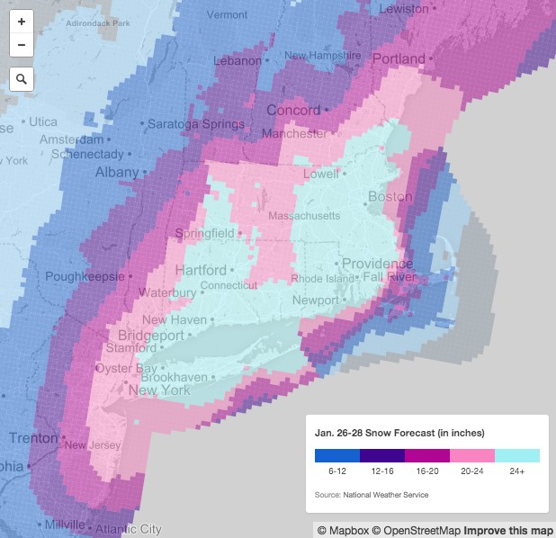 Snow map from NJ.com