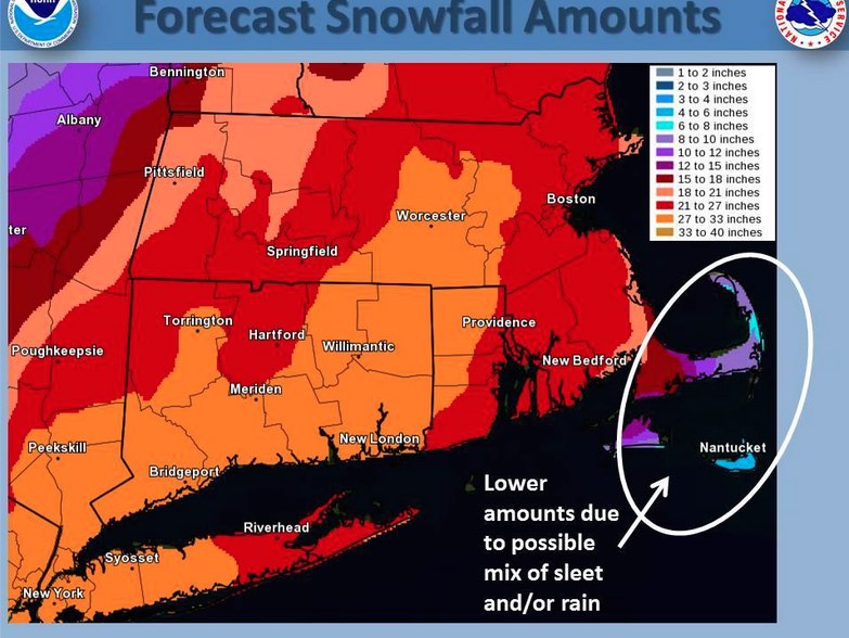 National Weather Service snow map