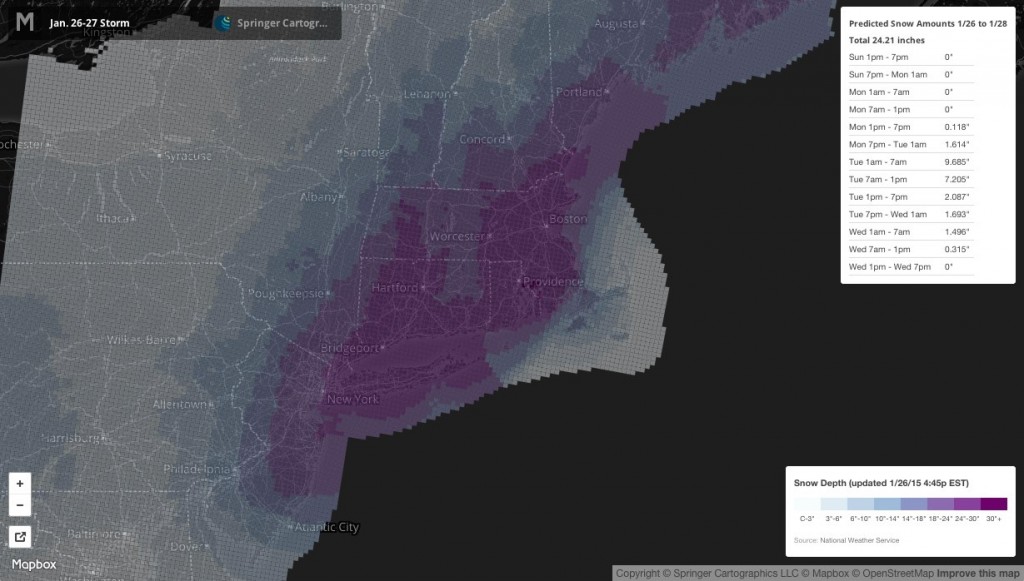 Snow map from Springer Cartographics