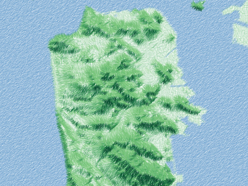 Sketchy SF relief map