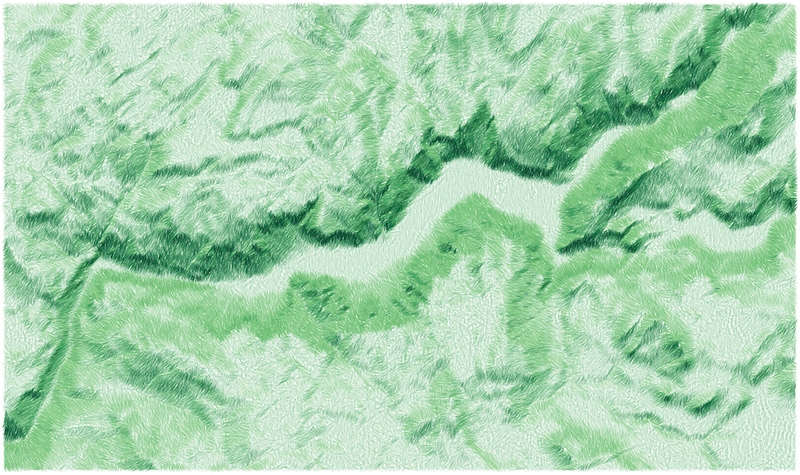 Yosemite sketchy relief map