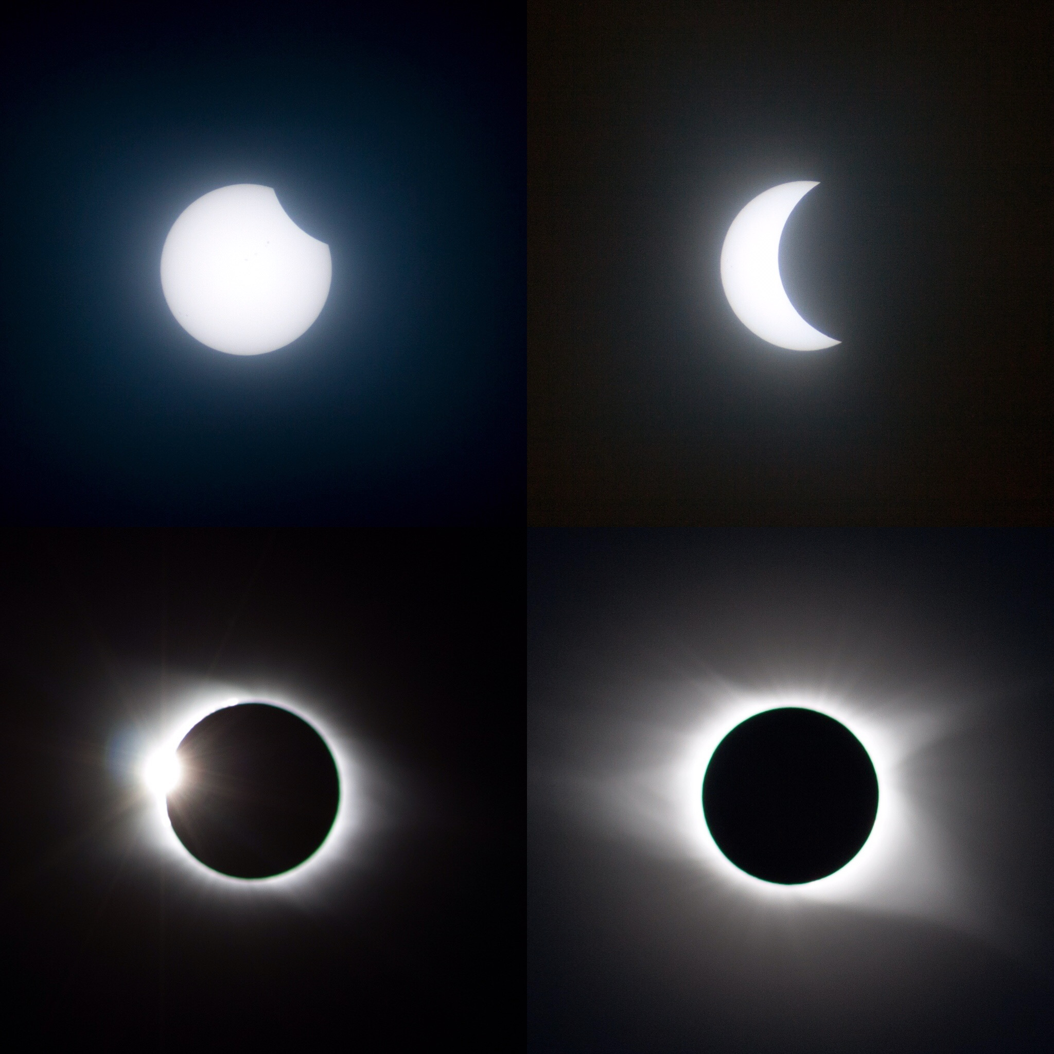 series of photos of the 2017 eclipse