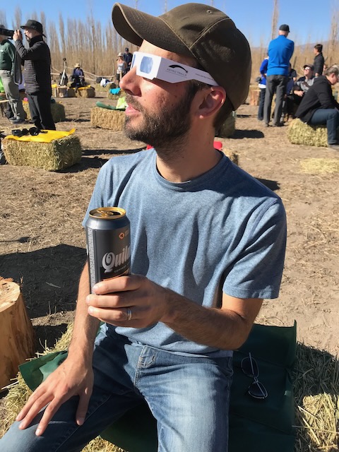 me with an eclipse beer at the 2019 eclipse